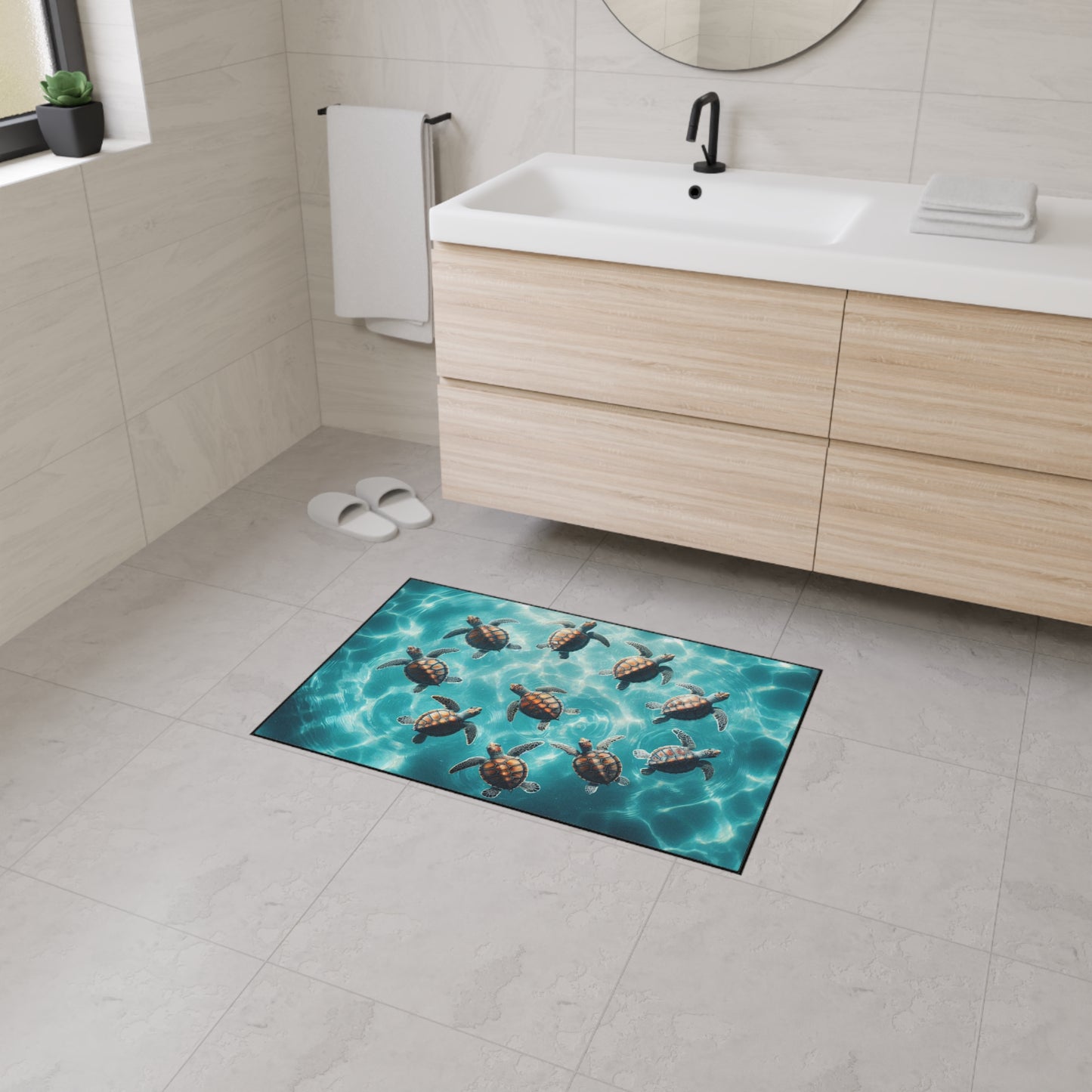 Sea Turtle Heavy Duty Non-Slip Floor Mat Stylish Design Perfect for Entryway Kitchen Décor Garage Rug Coffee Bar Bathroom Floor Door Mat