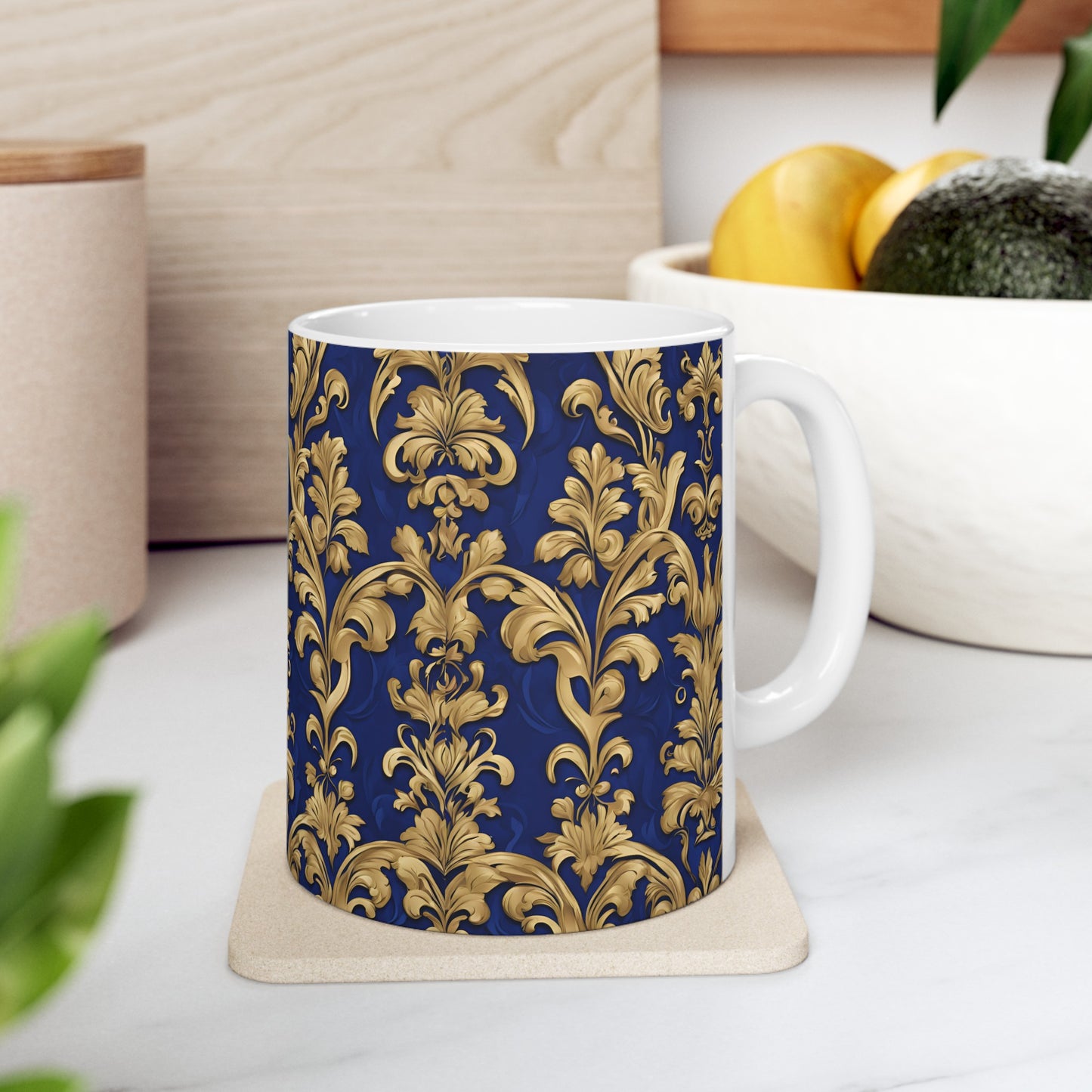 Beautiful Damask Pattern Ceramic Mug, (11oz, 15oz)