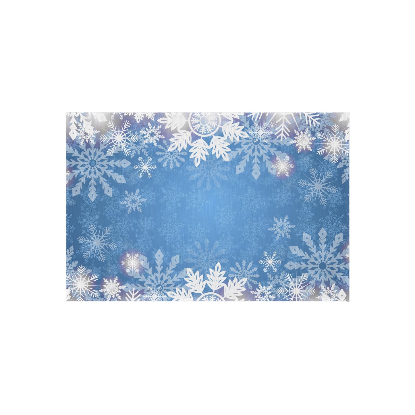 Snowflake Print Chenille Outdoor Rug with No-Skid Backing Cozy Outdoor Carpet Patio Decor Gazebo Rug Pool Area Decor Outdoor Kitchen Carpet