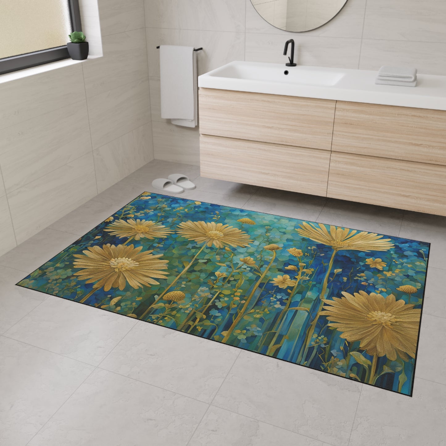 Decorative Heavy Duty Non-Slip Floor Mat Stylish Design Perfect for Entryway Kitchen Décor Garage Rug Coffee Bar Bathroom Floor Door Mat