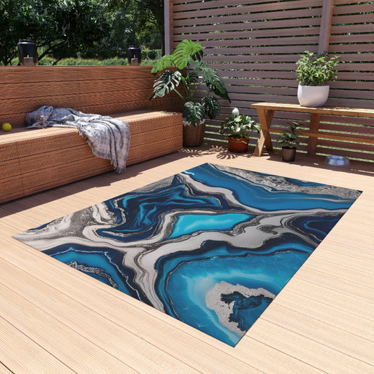 Chenille Outdoor Rug with No-Skid Backing Cozy Outdoor Carpet Patio Decor Gazebo Rug Pool Area Decor Outdoor Kitchen Carpet