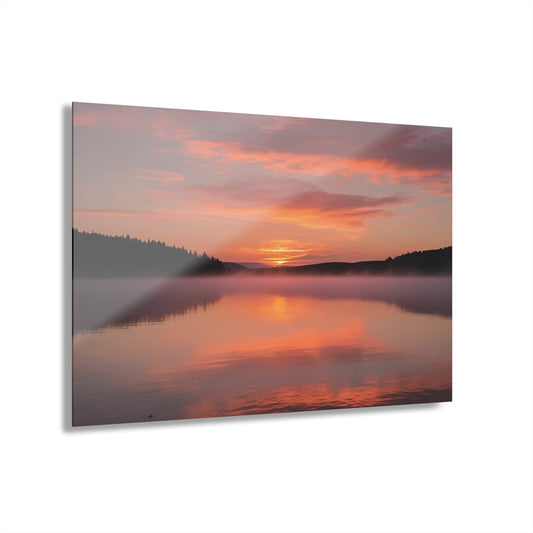 Large Sunrise Sunset Acrylic Print with French Cleat Nature Lover Wall Art Mountain Life Gift Spiritual Zen Artwork Modern Home Decor