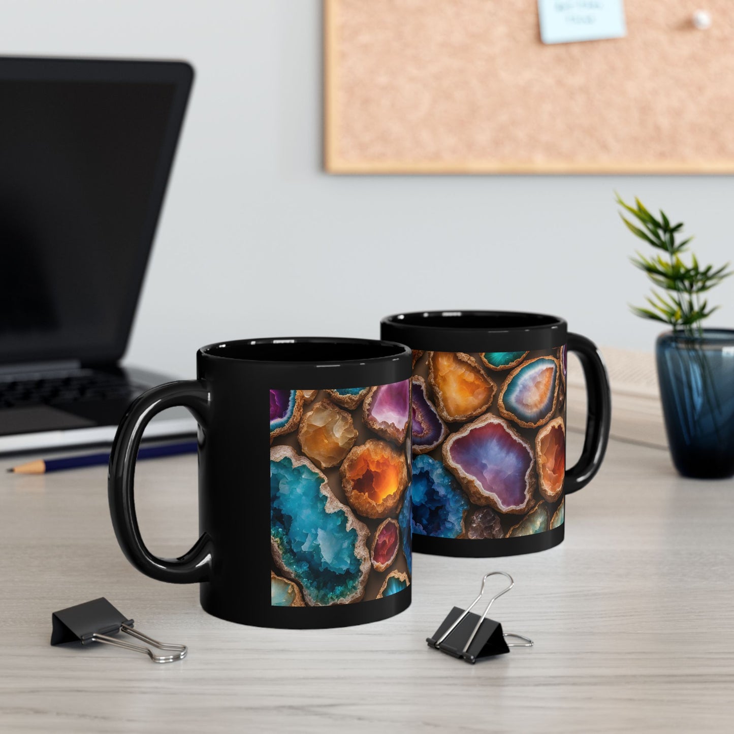 Multi-Color Amethyst Crystal Geode Design Coffee Tea Hot Chocolate Mug Boho Gift for Her Nature Lover Gift Rainbow Geology Rock Lover Gift