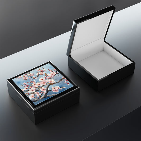 Unique Art Print Design Jewelry Box Trinket Box Bedroom Dresser Decor Vanity Gift Box - 3 colors to choose from