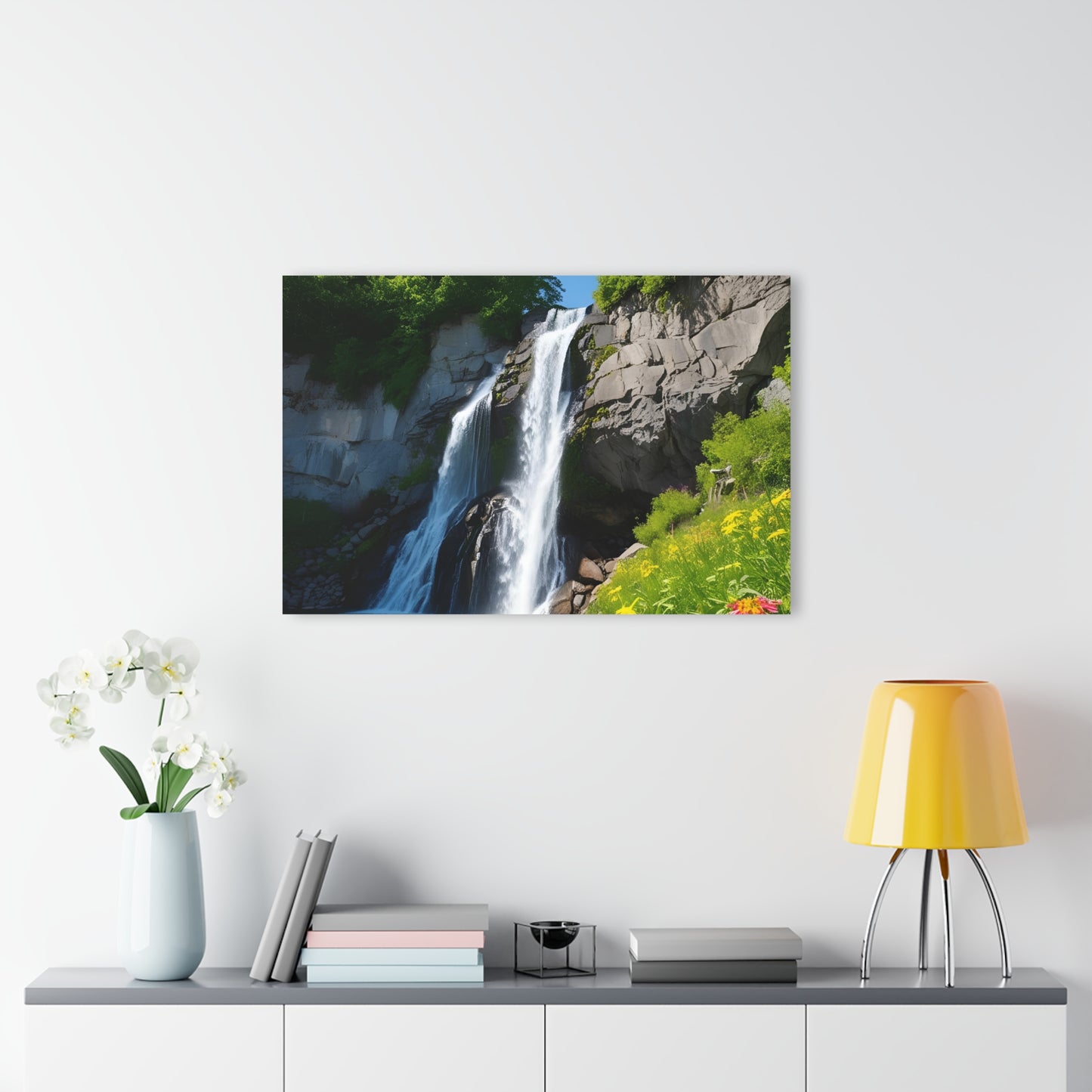 Large Waterfall Acrylic Print with French Cleat Nature Lover Wall Art Mountain Life Gift Outdoors Artwork Modern Home Decor