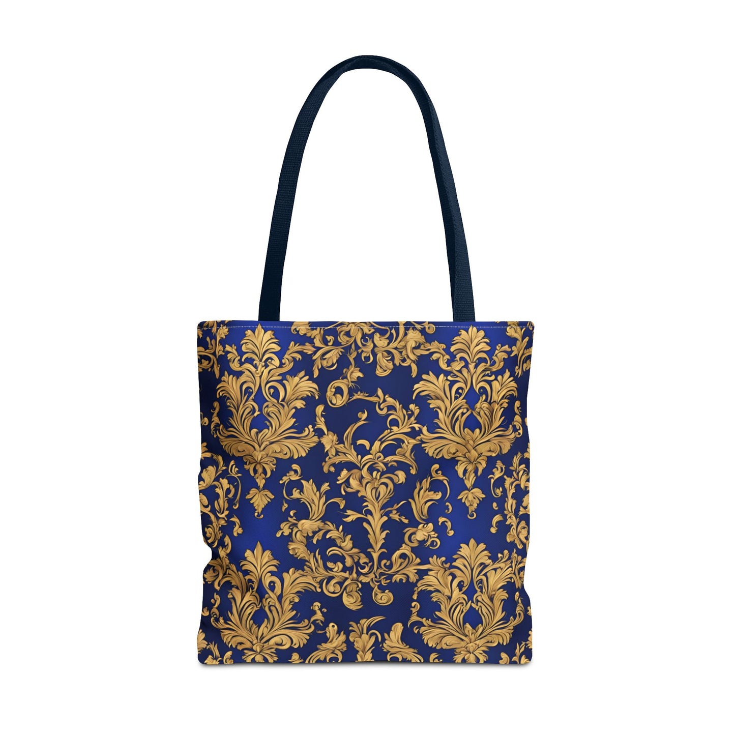 Elegant Royal Blue and Gold Damask Tote Bag | Carryall | Grocery Bag | Shopping Bag |