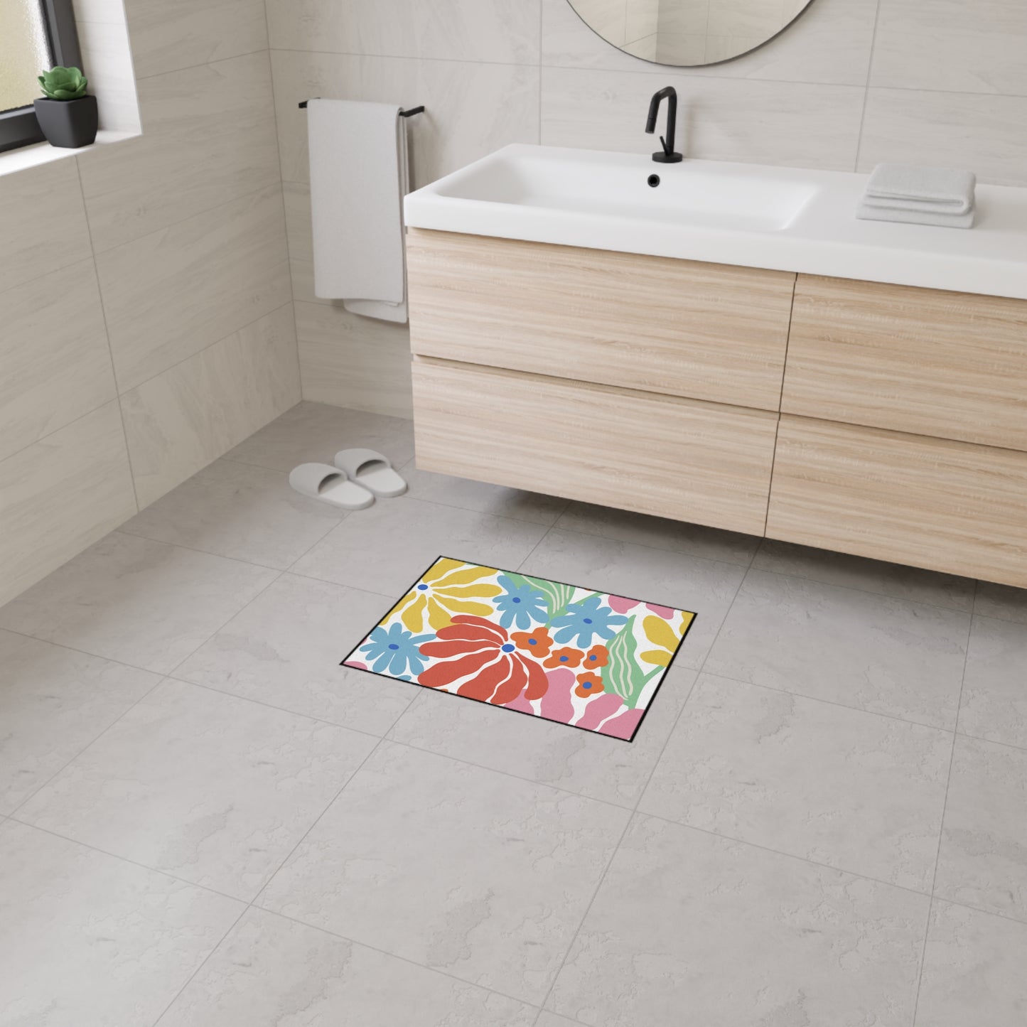 Decorative Heavy Duty Non-Slip Floor Mat Stylish Design Perfect for Entryway Kitchen Décor Garage Rug Coffee Bar Bathroom Floor Door Mat