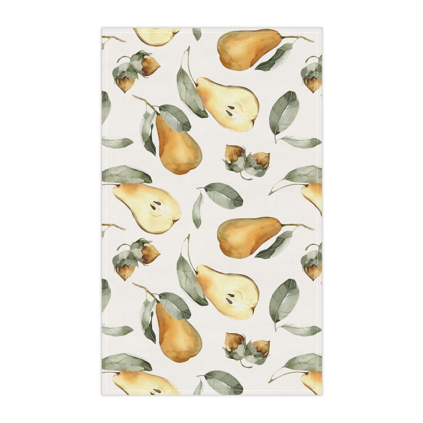 Pears Floral Pastel Kitchen Tea Towel Durable Hand Towel Gift for Flower Lover Whimsical Home Decor Decorative Kitchen Cotton Twill