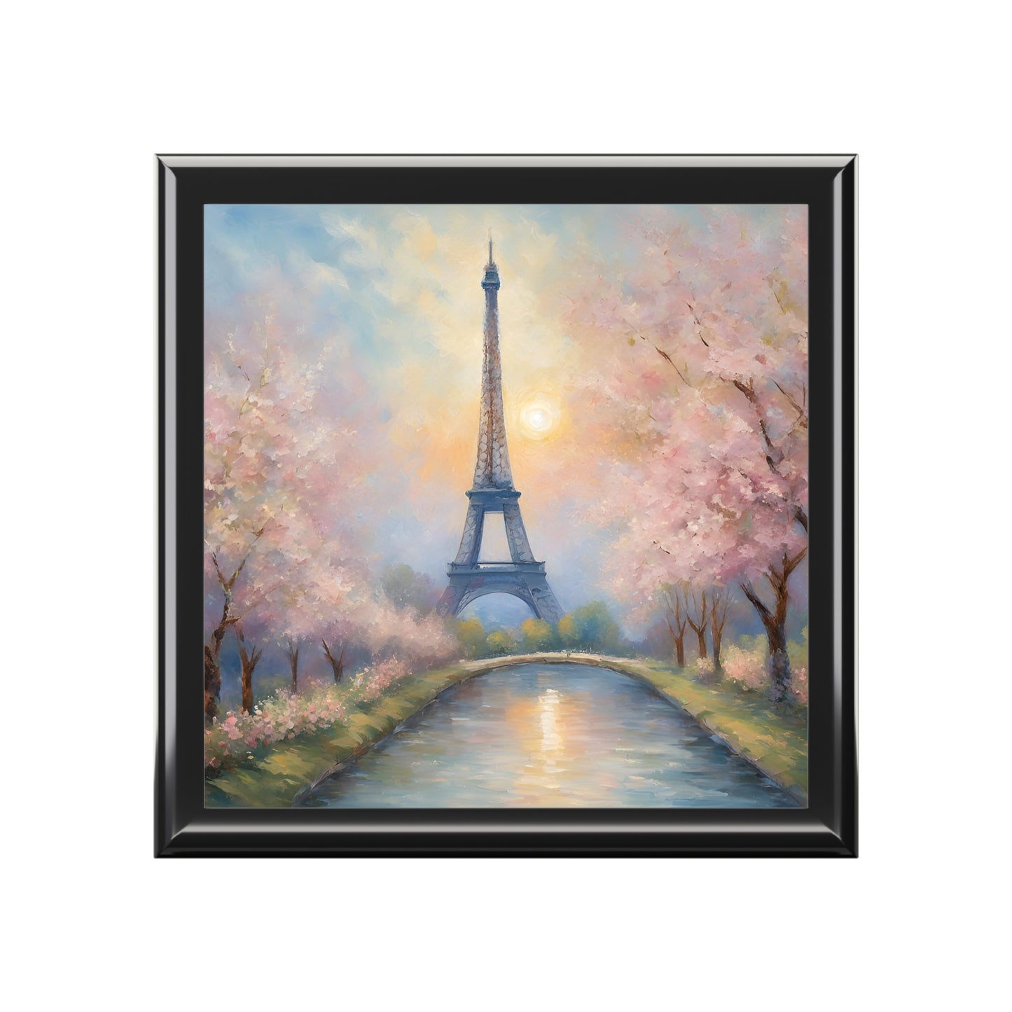Unique Jewelry Box Paris Eiffel Tower Trinket Box Bedroom Dresser Palm Tree Decor French Design Vanity Gift Box - 3 colors to choose from