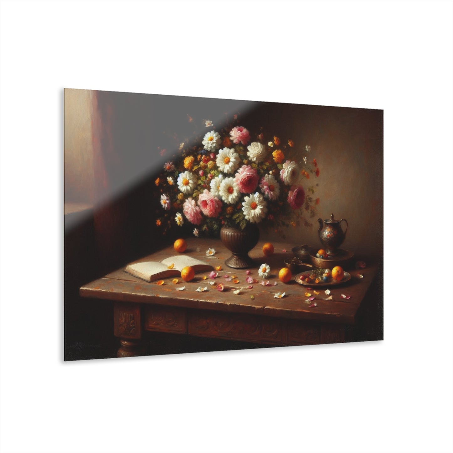 Large Floral Design Acrylic Print with French Cleat Nature Lover Wall Art Flower Lover Gift Poppy Flower Artwork Modern Garden Home Decor