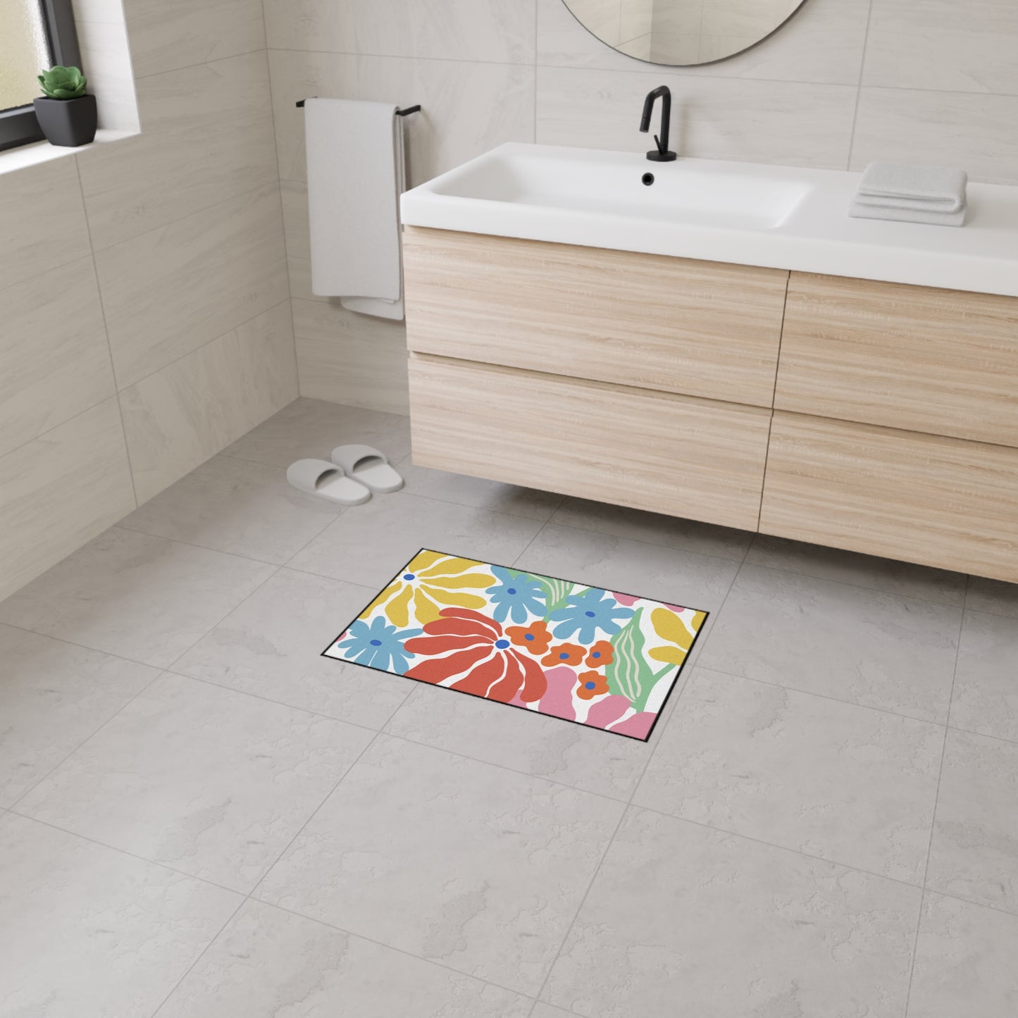 Decorative Heavy Duty Non-Slip Floor Mat Stylish Design Perfect for Entryway Kitchen Décor Garage Rug Coffee Bar Bathroom Floor Door Mat