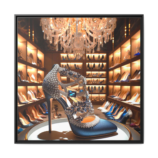 High Heel Shoe Framed Canvas Print Wall Art Unique Fashion Designer Style Haute Couture Shoe Lover Fashionista Gift Decor 3 Frame Colors