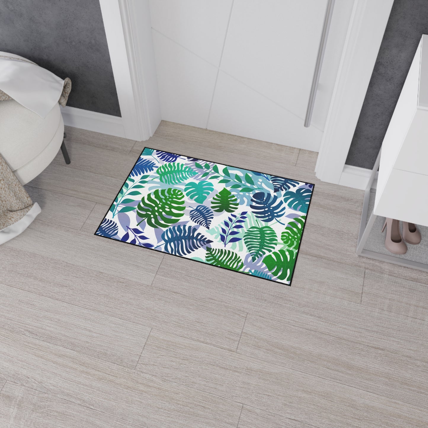 Decorative Heavy Duty Non-Slip Floor Mat Stylish Design Perfect for Entryway Kitchen Décor Beachy Hawaiian Rug Tropical Bathroom Floor