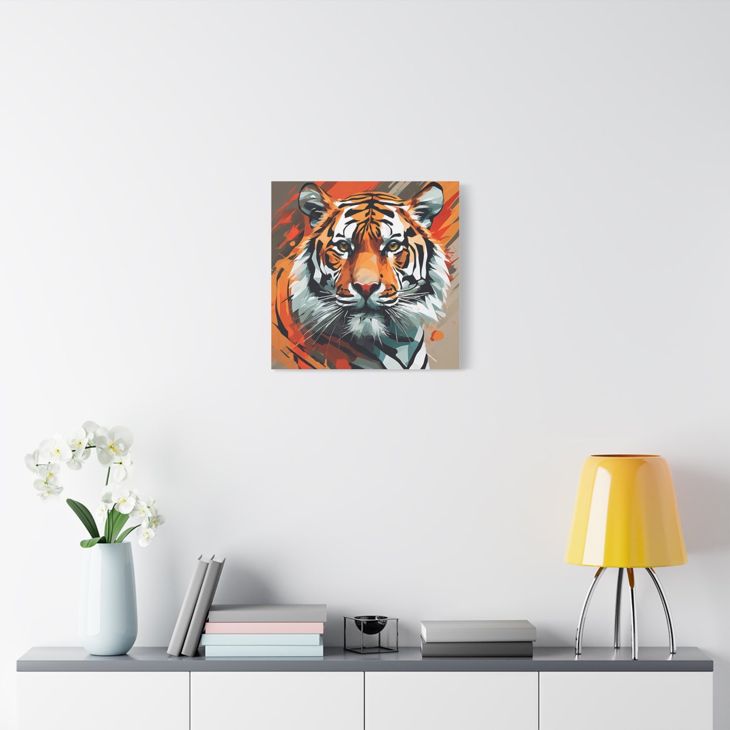 Tiger Print Wall Art | Matte Canvas, Stretched, 1.25" | Modern Art | Animal Lover | Big Cats |