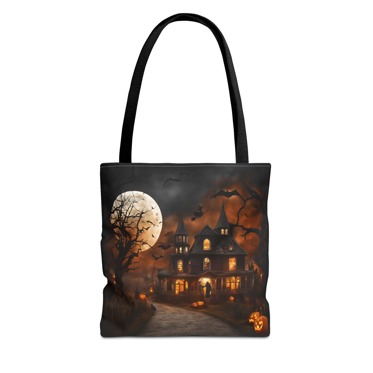 Halloween Haunted House Tote Bag | Carryall | Shopping Bag | Pumpkin | Autumn | Trick or Treat | Candy Bag |