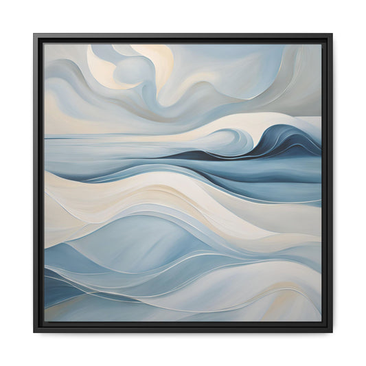 Modern Abstract Wave Design Unique Framed Canvas Wall Art Ocean Beach Gift Nature Lover Gift Underwater Sea Lover Gift 3 frame colors