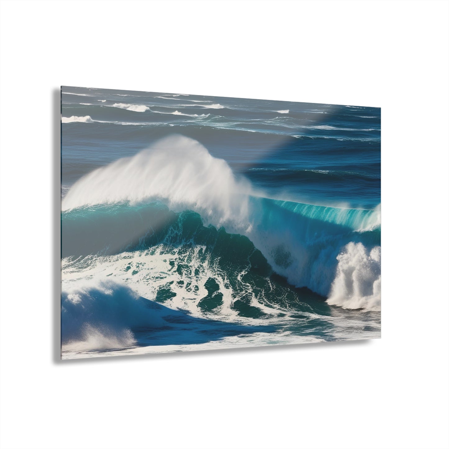 Large Ocean Waves Acrylic Print with French Cleat Sea Life Wall Art Outdoors Gift Beachy Nature Relaxing Artwork Modern Home Decor