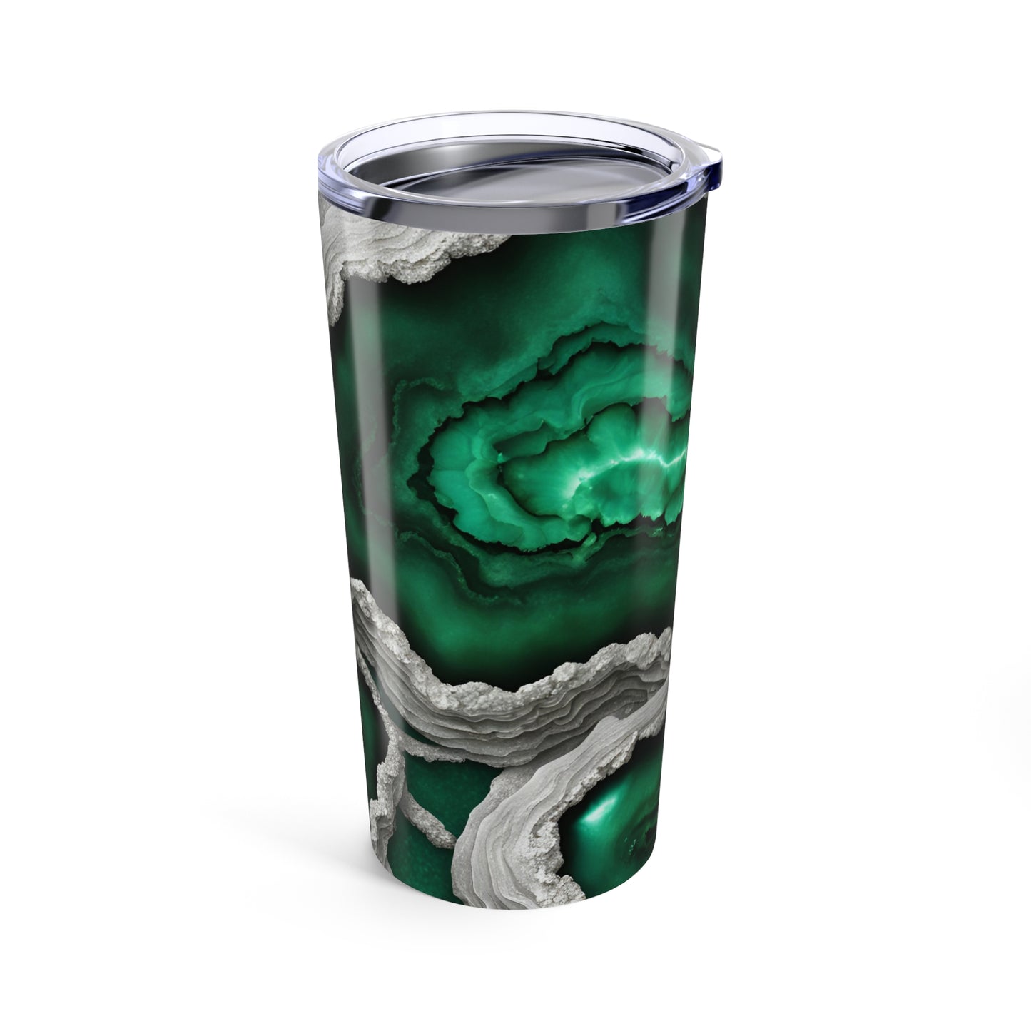 Green Amethyst Crystal Geode Design 20 oz Tumbler Nature Lover Gift Geology Rock Lover Insulated Stainless Hot or Cold Tumbler