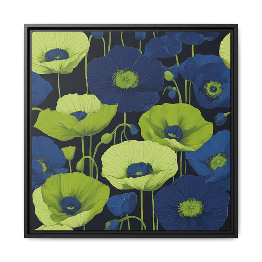 Modern Poppies Print Floral Design Unique Framed Canvas Print Wall Art Flower Lover Gift Nature Lover Gift Wildflower Decor 3 frame colors