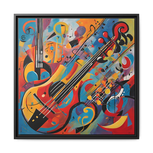 Modern Music-Themed Print Abstract Design Unique Framed Canvas Print Guitar Wall Art Music Lover Gift Decor 3 frame colors
