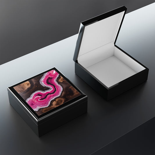 Unique Art Print Design Jewelry Box Trinket Box Bedroom Dresser Decor Vanity Gift Box - 3 colors to choose from
