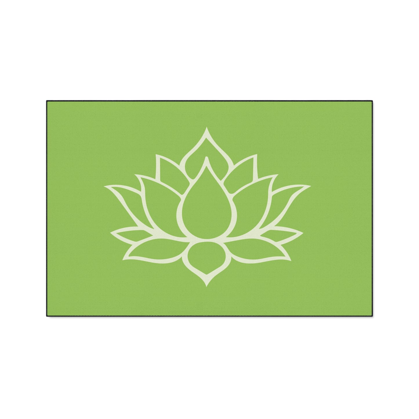 Decorative Heavy Duty Non-Slip Floor Mat Stylish Design Perfect for Entryway Kitchen Décor Green Lotus Blossom Floral Design Rug Bath Mat