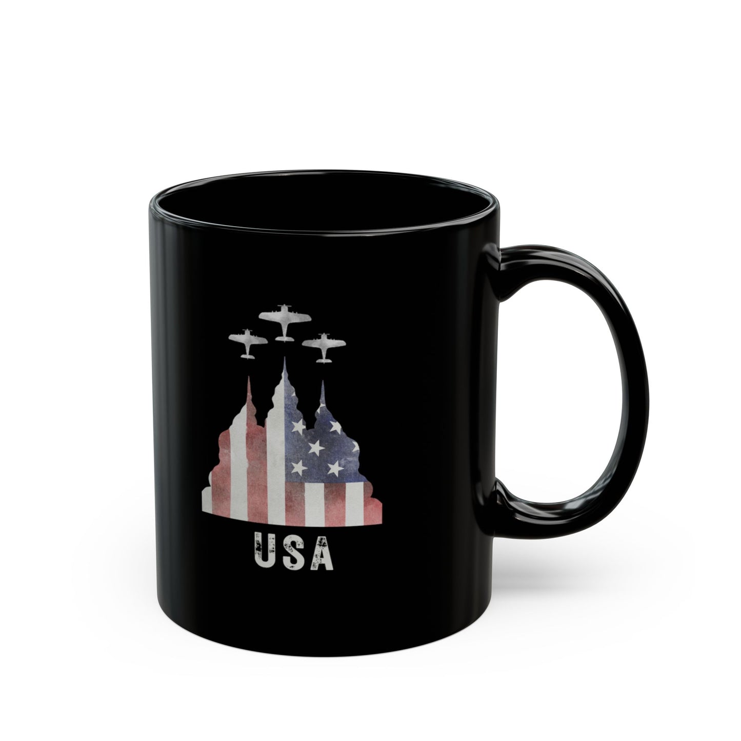 Flag and Jets Coffee Mug | USA | Patriotic | America | Vote | Election | Maga |