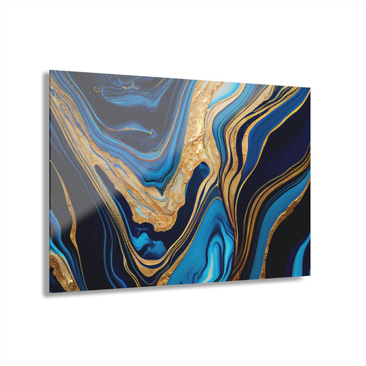 Large Agate-Inspired Design Acrylic Print with French Cleat Marble-look Nature Wall Art Rock Lover Relaxing Artwork Modern Home Decor