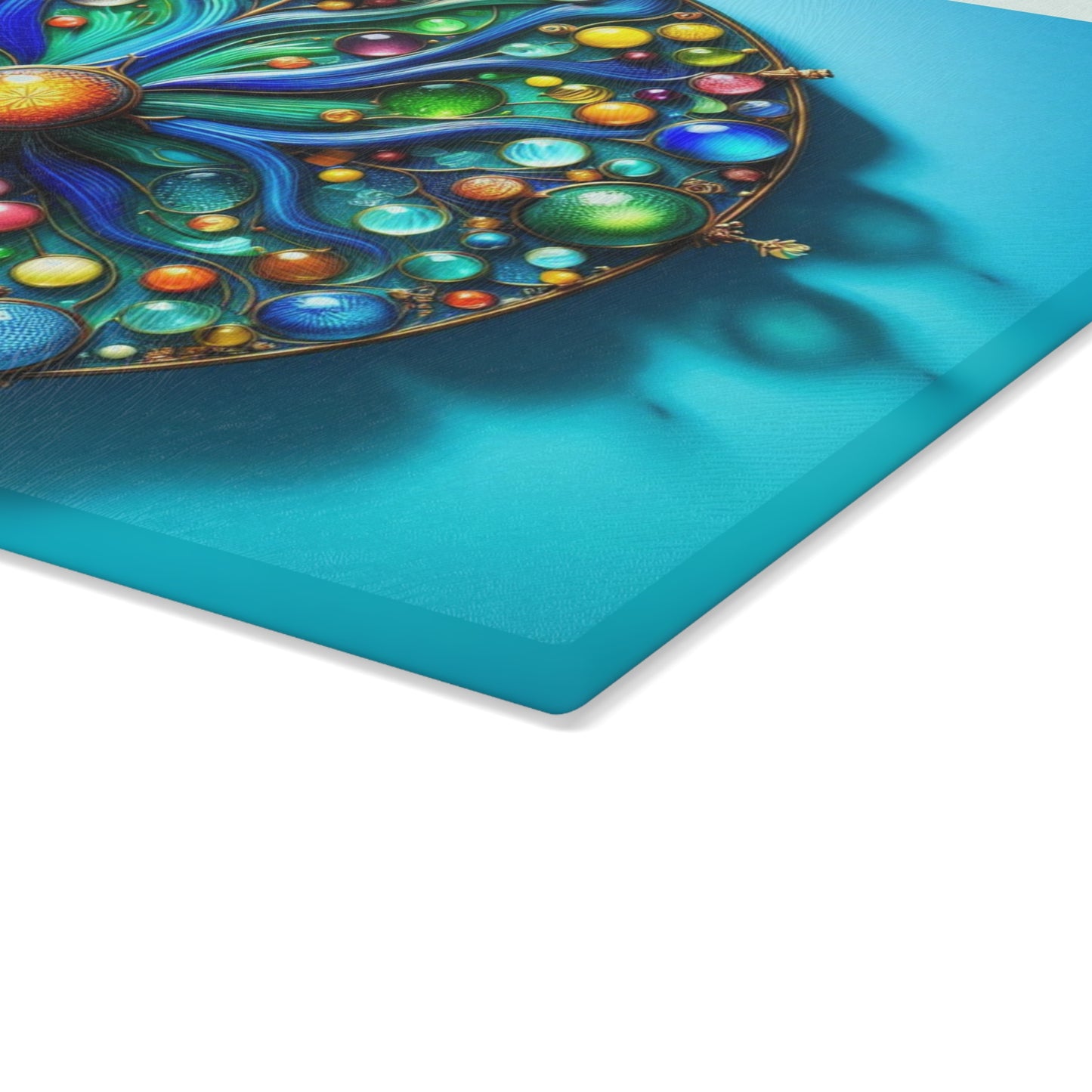 Kitchen Decor Glass Cutting Board Serving Tray with Tree of Life Design Cutting Board Gift for Home Cook Glass Charcuterie Board