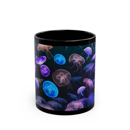 Neon Underwater Jellyfish Sea Lover Gift Mug Aquarium Sea Creature Aquatic Mug Great Scuba Diver Marine Life Gift