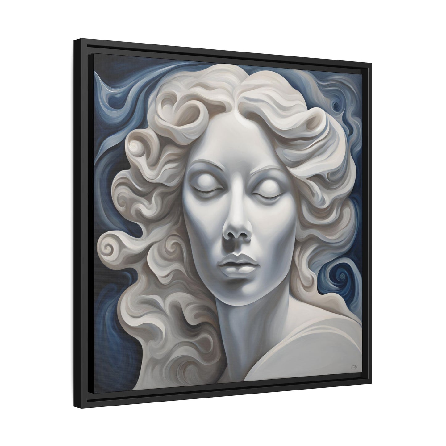 Modern Abstract Woman's Face Design Unique Framed Print Canvas Wall Decor Gift 3 frame colors to chose from