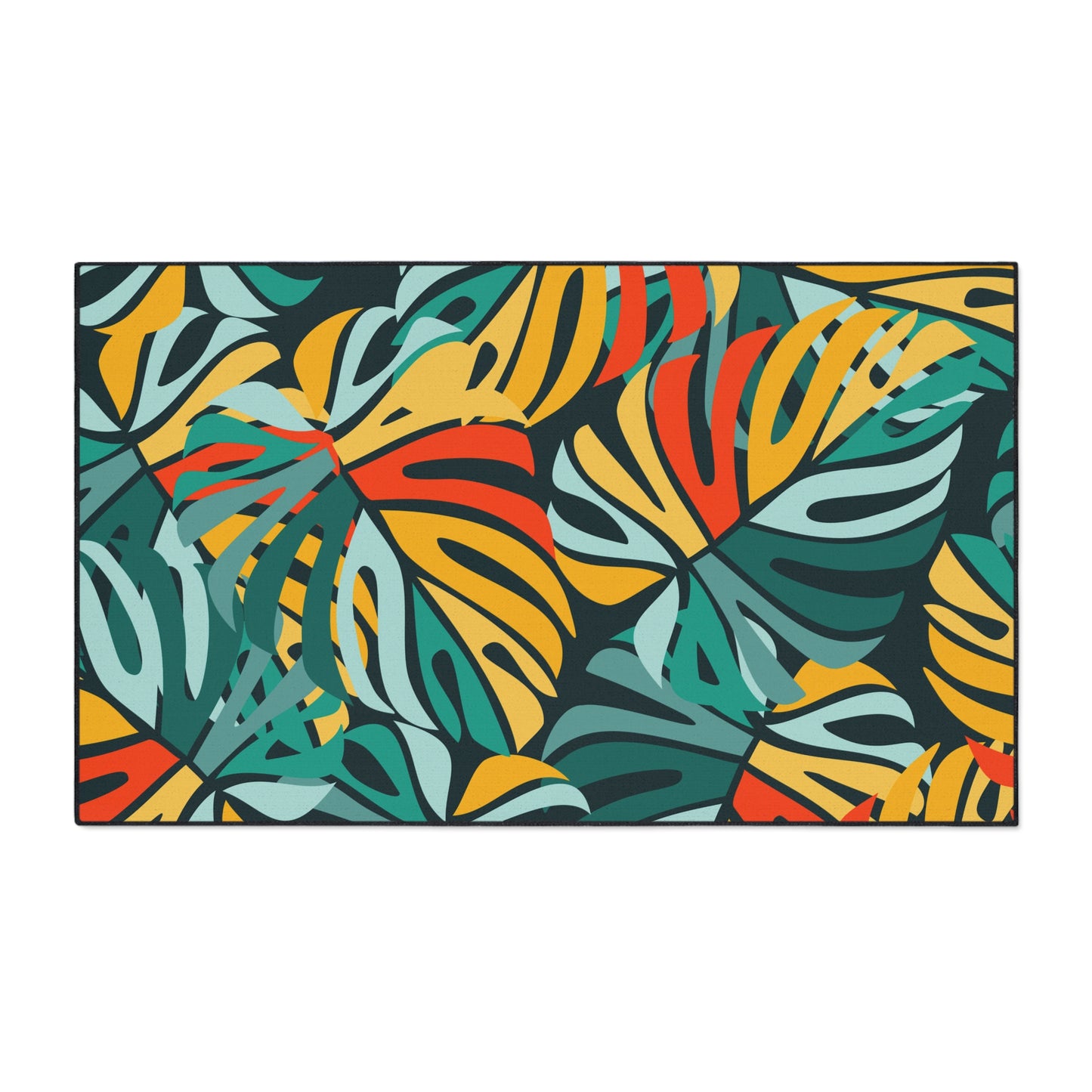 Decorative Heavy Duty Non-Slip Floor Mat Stylish Design Perfect for Entryway Kitchen Décor Beachy Hawaiian Rug Tropical Bathroom Floor