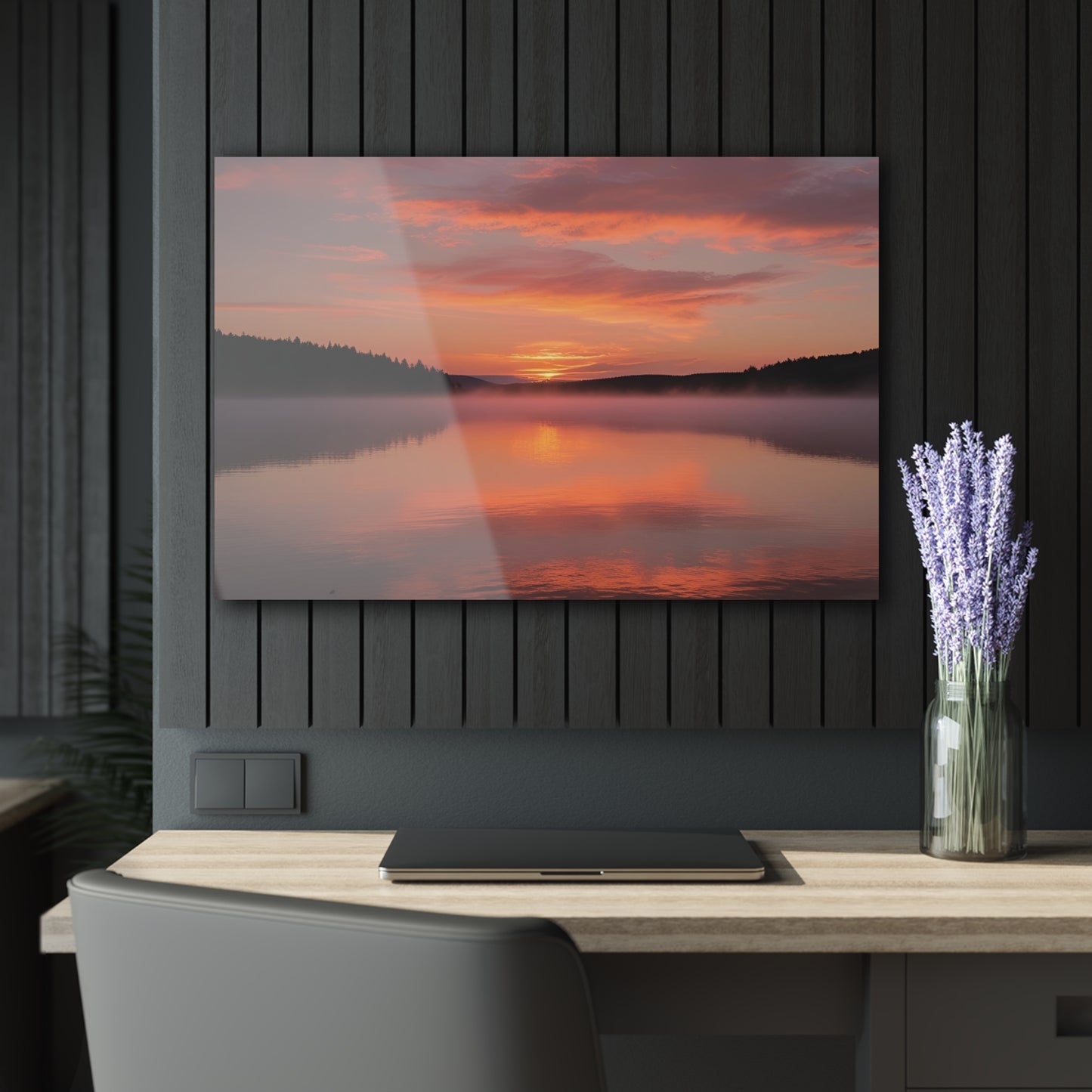 Large Sunrise Sunset Acrylic Print with French Cleat Nature Lover Wall Art Mountain Life Gift Spiritual Zen Artwork Modern Home Decor