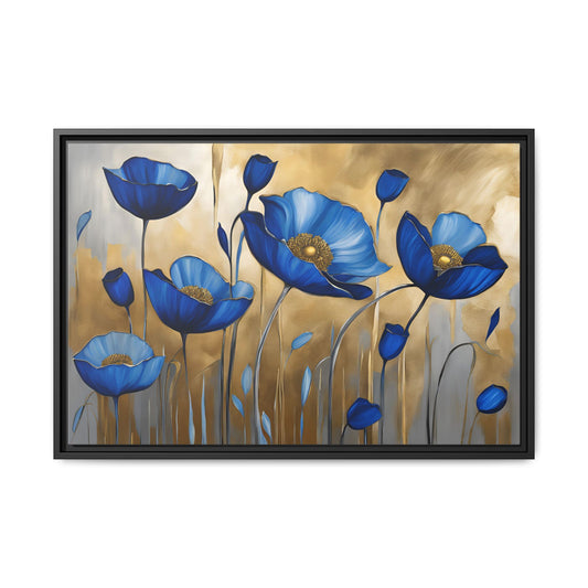 Poppy Print Floral Design Unique Framed Canvas Print Wall Art Flower Lover Gift Nature Gift Wildflower Contemporary Decor 3 frame colors