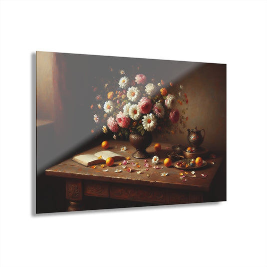 Large Floral Design Acrylic Print with French Cleat Nature Lover Wall Art Flower Lover Gift Poppy Flower Artwork Modern Garden Home Decor