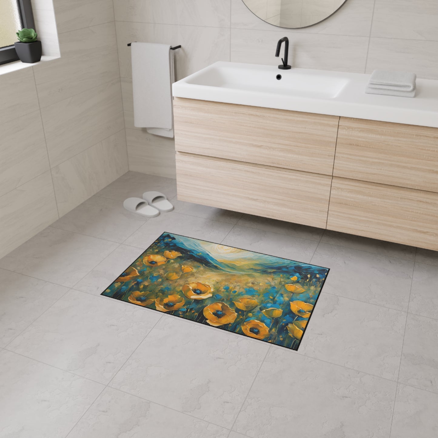 Decorative Heavy Duty Non-Slip Floor Mat Stylish Design Perfect for Entryway Kitchen Décor Garage Rug Coffee Bar Bathroom Floor Door Mat
