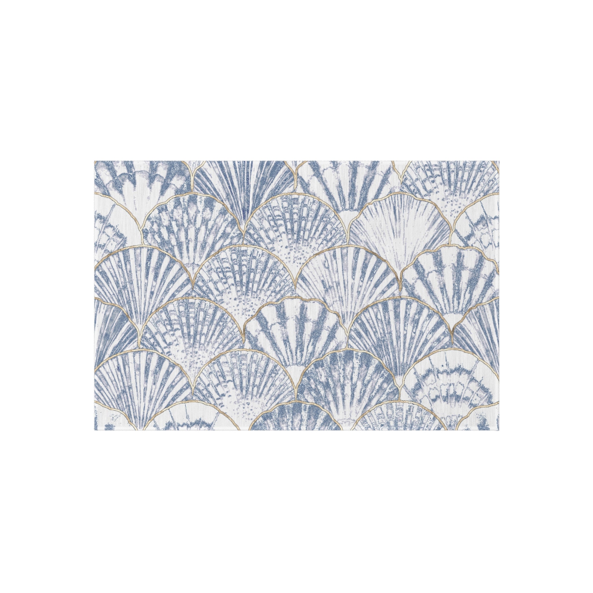 Clamshell Design Chenille Outdoor Rug with No-Skid Backing Cozy Outdoo ...