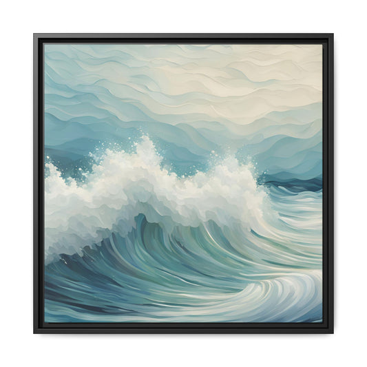 Modern Abstract Wave Design Unique Framed Canvas Wall Art Ocean Beach Gift Nature Lover Gift Underwater Sea Lover Gift 3 frame colors