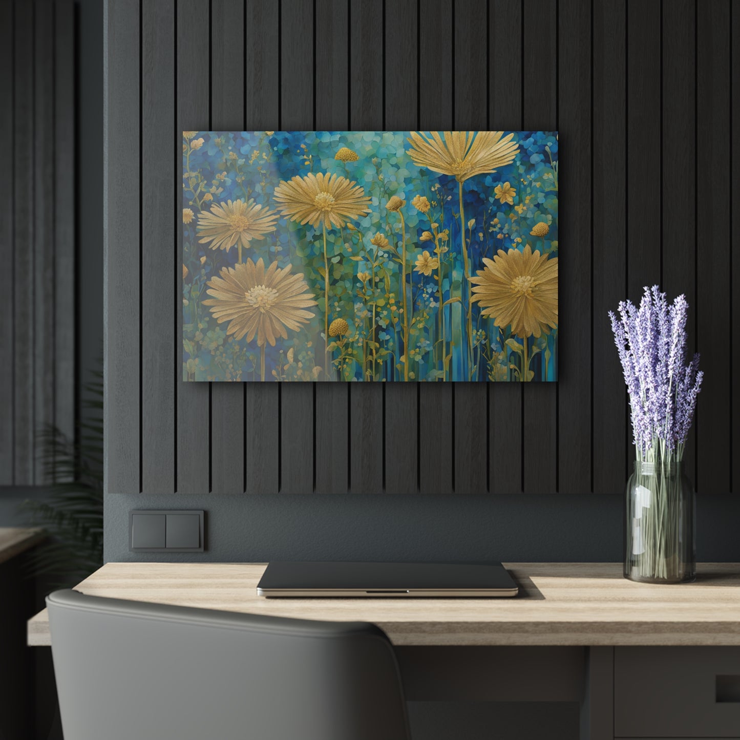 Large Floral Design Acrylic Print with French Cleat Nature Lover Wall Art Flower Lover Gift Outdoors Artwork Modern Garden Home Decor