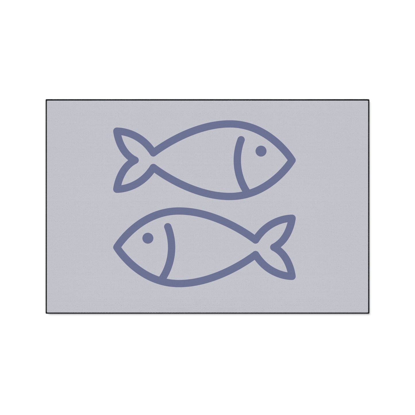 Decorative Heavy Duty Non-Slip Floor Mat Stylish Design Perfect for Entryway Kitchen Décor Grey Fish Design Rug Fishy Bathroom Mat