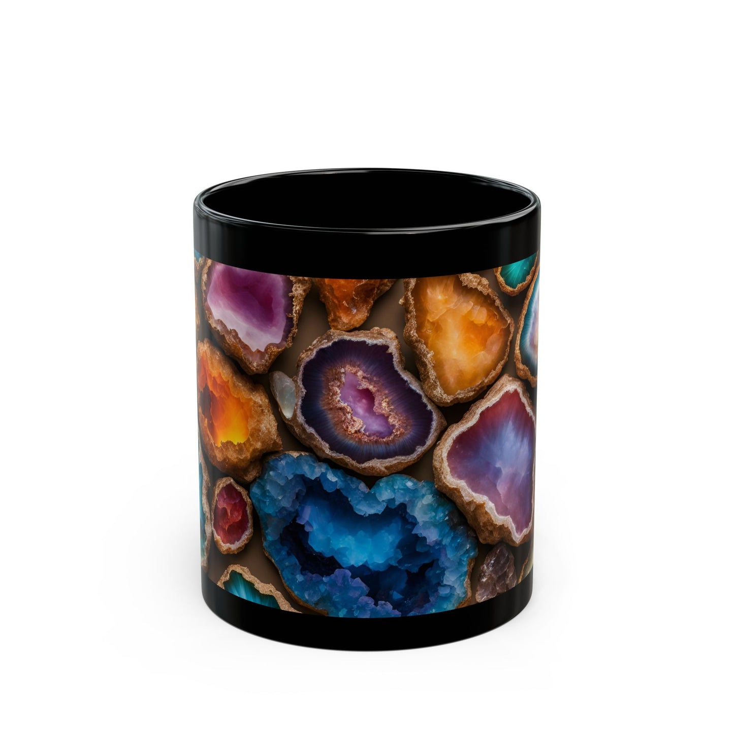 Multi-Color Amethyst Crystal Geode Design Coffee Tea Hot Chocolate Mug Boho Gift for Her Nature Lover Gift Rainbow Geology Rock Lover Gift