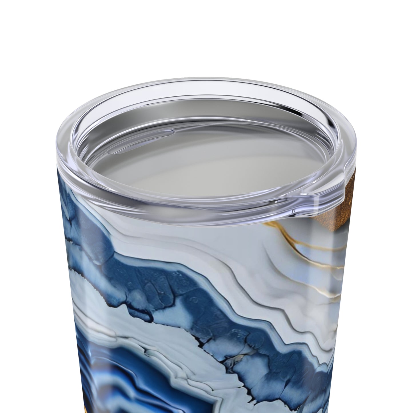 Blue, White and Gold Geode Design 20 oz Tumbler Nature Lover Gift Geology Rock Lover Insulated Stainless Hot or Cold Marble Design Tumbler