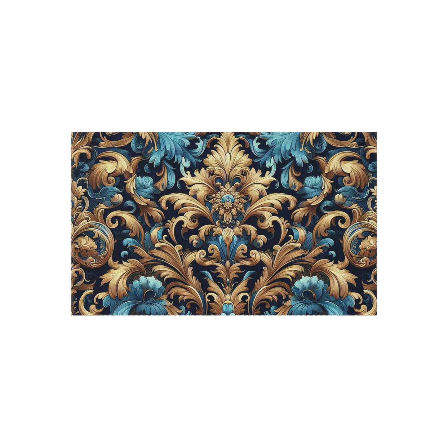 Chenille Print Pattern Outdoor Rug with No-Skid Backing Cozy Outdoor Carpet Patio Decor Gazebo Rug Pool Area Decor Outdoor Kitchen Carpet