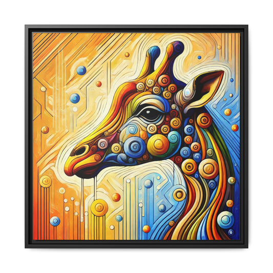 Modern Giraffe Print Abstract Design Unique Framed Canvas Print African Wall Art Animal Lover Gift Nature Lover Decor 3 frame colors