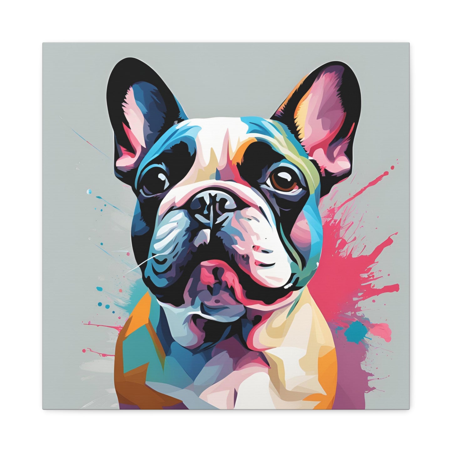 Frenchie Print Wall Art | Matte Canvas, Stretched, 1.25" | Dog Lover | Bulldog | Pet Parent | Modern Art |