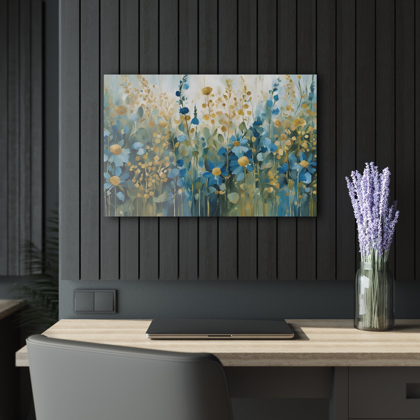 Large Floral Design Acrylic Print with French Cleat Nature Lover Wall Art Flower Lover Gift Outdoors Artwork Modern Garden Home Decor