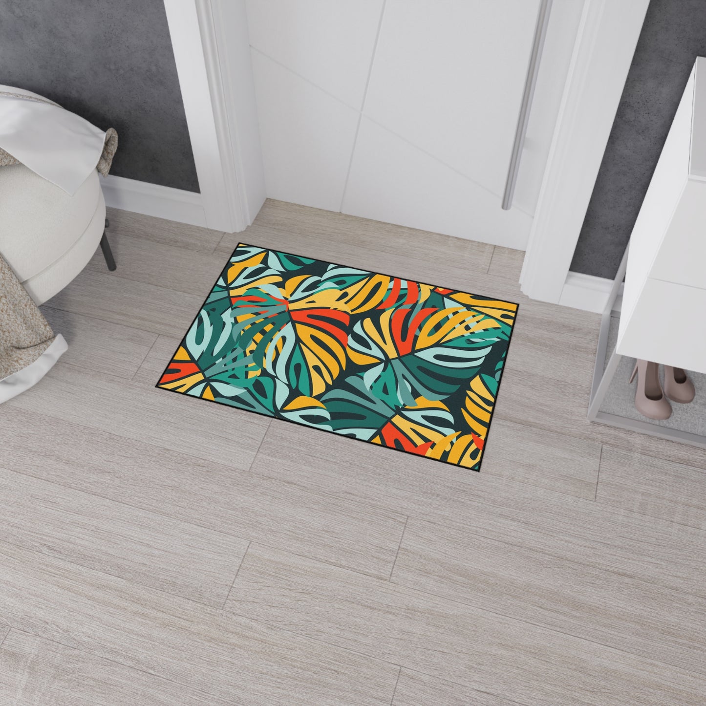 Decorative Heavy Duty Non-Slip Floor Mat Stylish Design Perfect for Entryway Kitchen Décor Beachy Hawaiian Rug Tropical Bathroom Floor