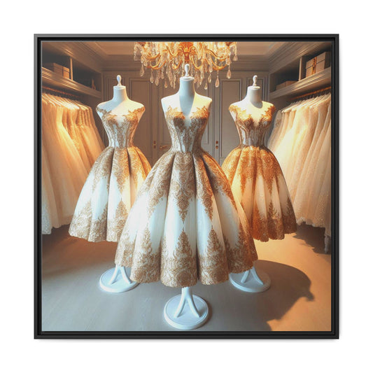 Fashion Formal Runway Dress Framed Canvas Print Wall Art Unique Fashion Designer Style Haute Couture Fashionista Gift Decor 3 Frame Colors