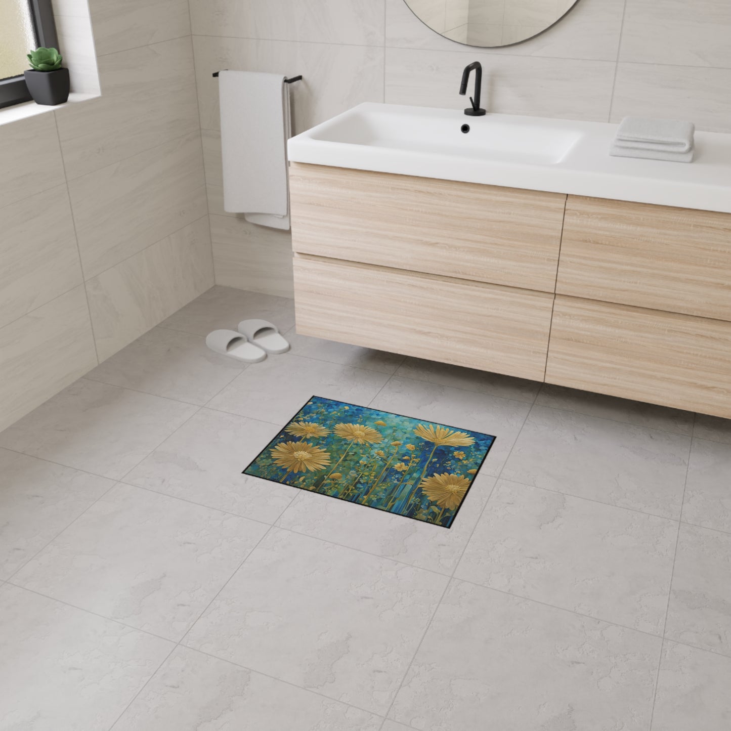 Decorative Heavy Duty Non-Slip Floor Mat Stylish Design Perfect for Entryway Kitchen Décor Garage Rug Coffee Bar Bathroom Floor Door Mat