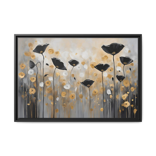 Poppy Print Floral Design Unique Framed Canvas Print Wall Art Flower Lover Gift Nature Gift Wildflower Contemporary Decor 3 frame colors